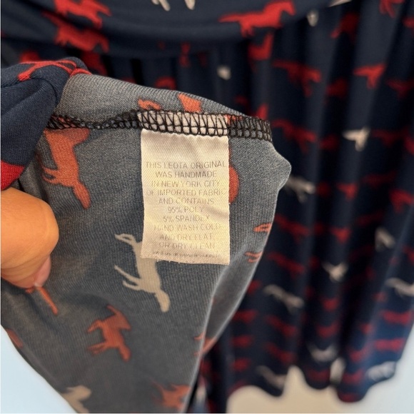 Leota New York Chase & Wonder HORSE Drapey Dress SIZE 6 Blue Long Sleeve Western - Picture 5 of 12